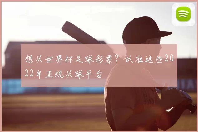 想买世界杯足球彩票?认准这些2022年正规买球平台